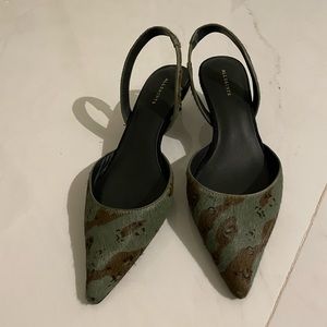 all saints leather sandal w small heel size 7